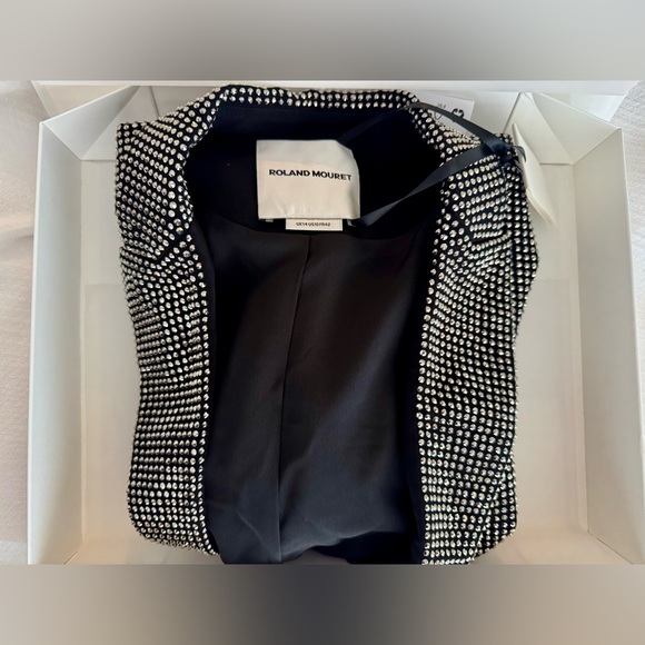 NWT NIB Roland Mouret Diamante Embellished Cropped Jacket - Size 10 / UK 14 - Picture 12 of 14